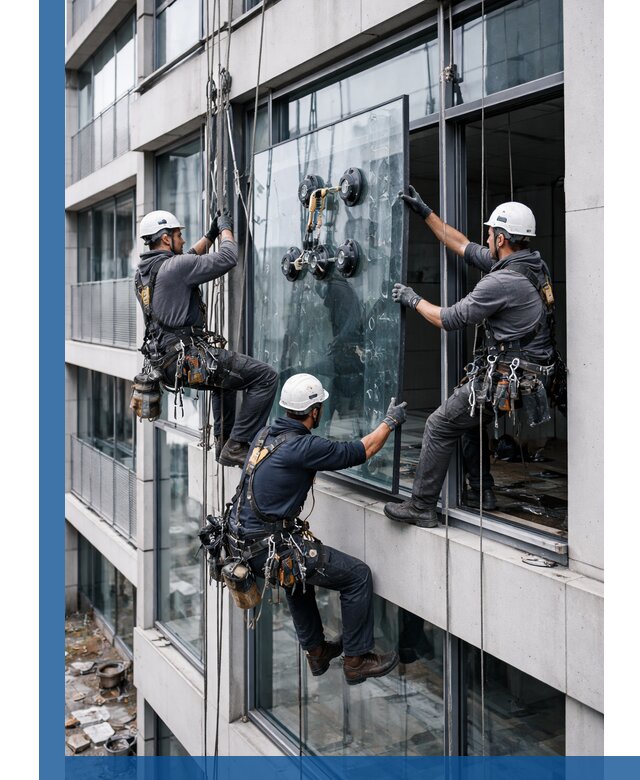Фасадное остекление и монтаж витражей зданий в Бугульме под ключ
