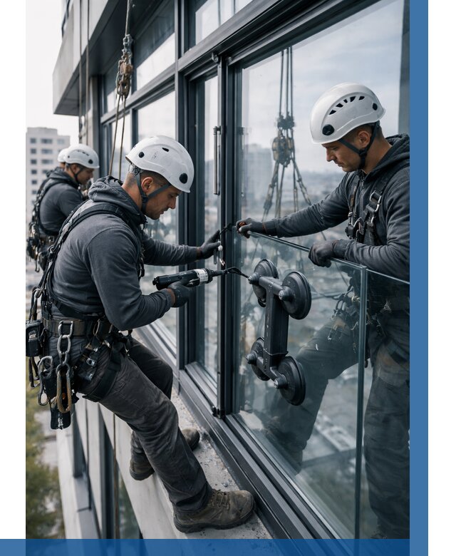 Витражное остекление зданий в Бугульме от 3538 р. | ВЫСОТНИК-Бгл