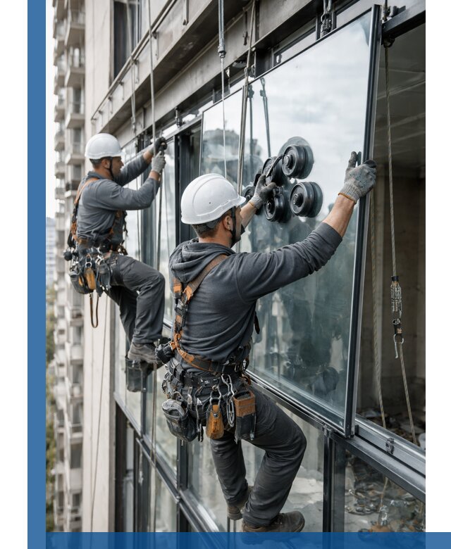 Витражное остекление фасадов и лоджий в Бугульме под ключ