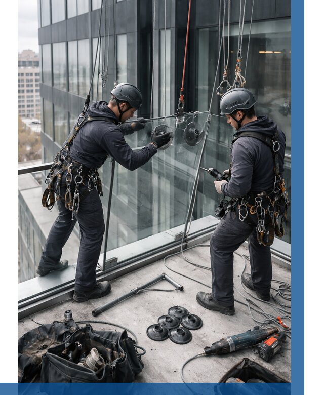 Монтаж стеклянных ограждений в Бугульме от 2527 р. | ВЫСОТНИК-Бгл