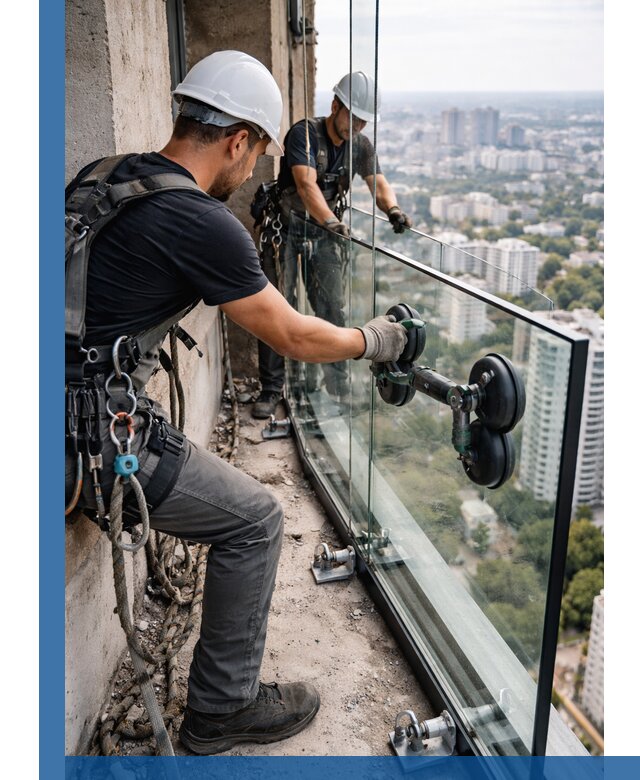 Монтаж стеклянных ограждений под ключ с гарантией в Бугульме