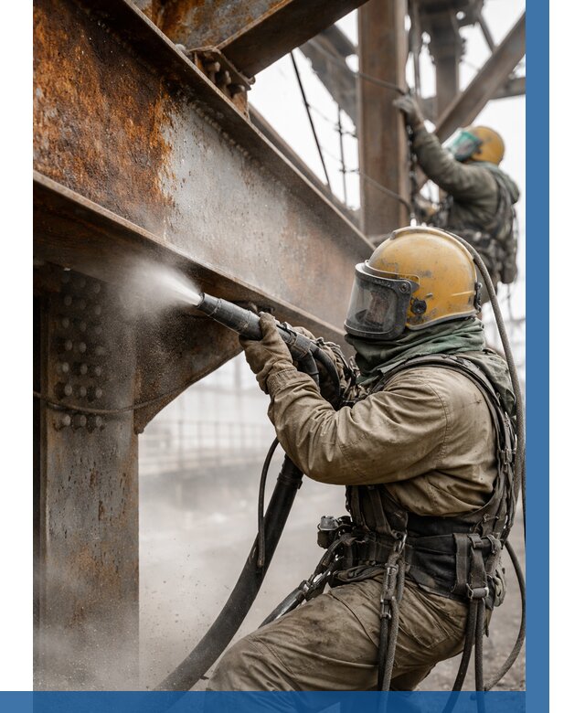 Пескоструйная очистка металлоконструкций в Бугульме по 606 р.  ВЫСОТНИК-Бгл