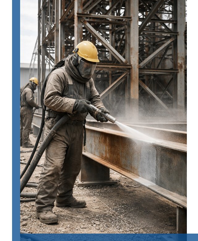 Пескоструйная очистка металлоконструкций в Бугульме промышленная