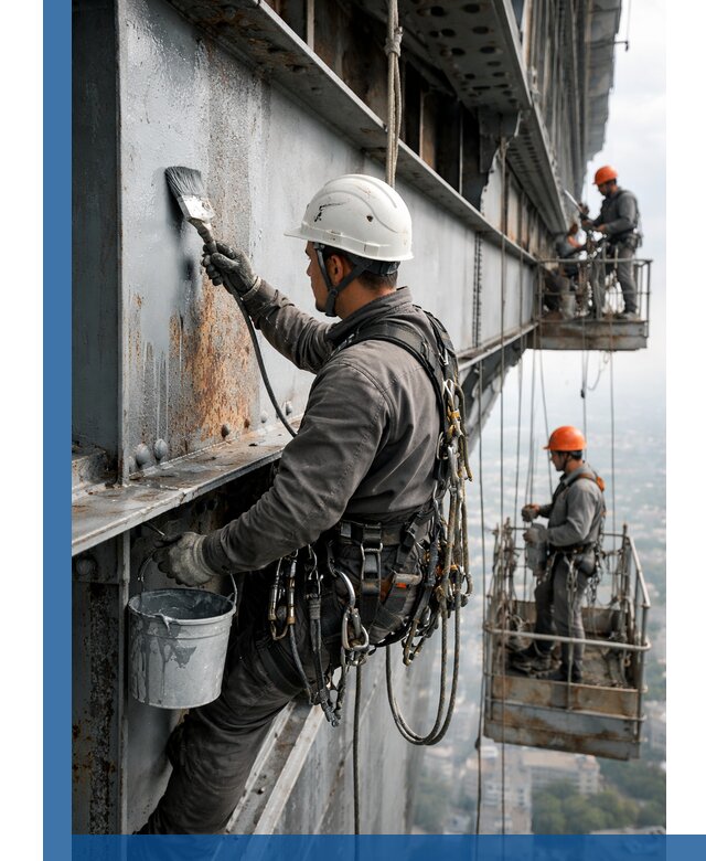 Покраска металлоконструкций на высоте в Бугульме профессионально