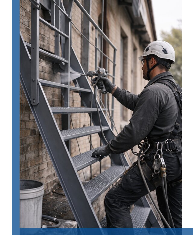 Покраска и антикоррозионная защита пожарных лестниц в Бугульме