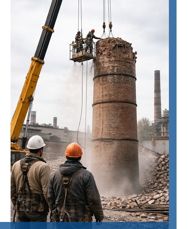 Демонтаж дымовой трубы в Бугульме от 90972 р. | ВЫСОТНИК-Бгл, смета