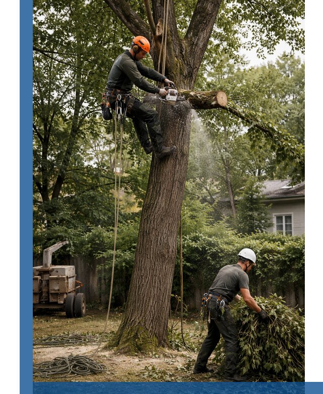 Кронирование деревьев в Бугульме, безопасная высотная обрезка