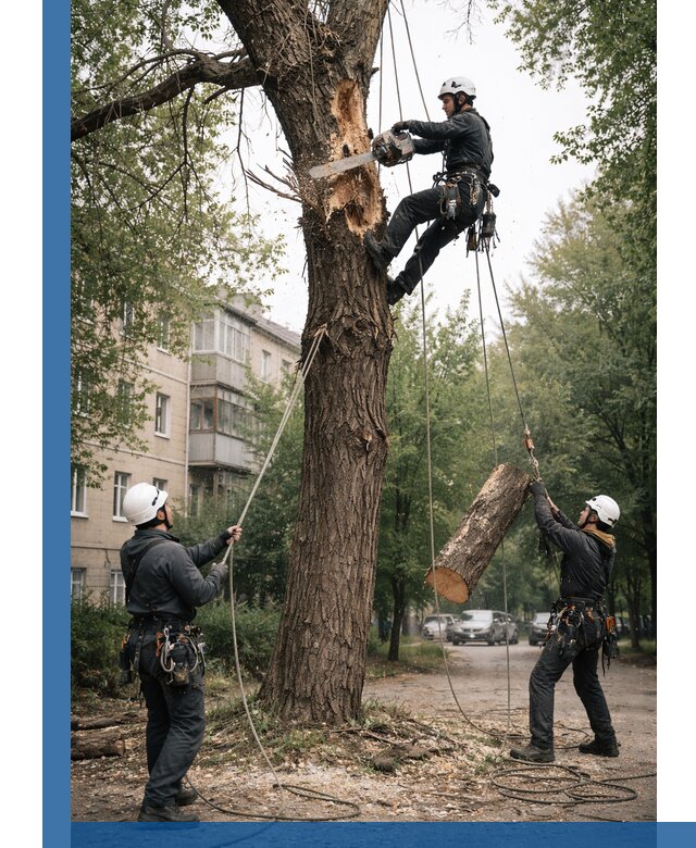 Срочное удаление аварийных деревьев в Бугульме с гарантией безопасности