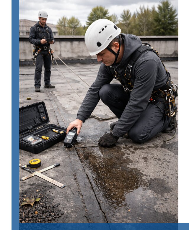 Обследование кровли на протечки и выявление дефектов в Бугульме