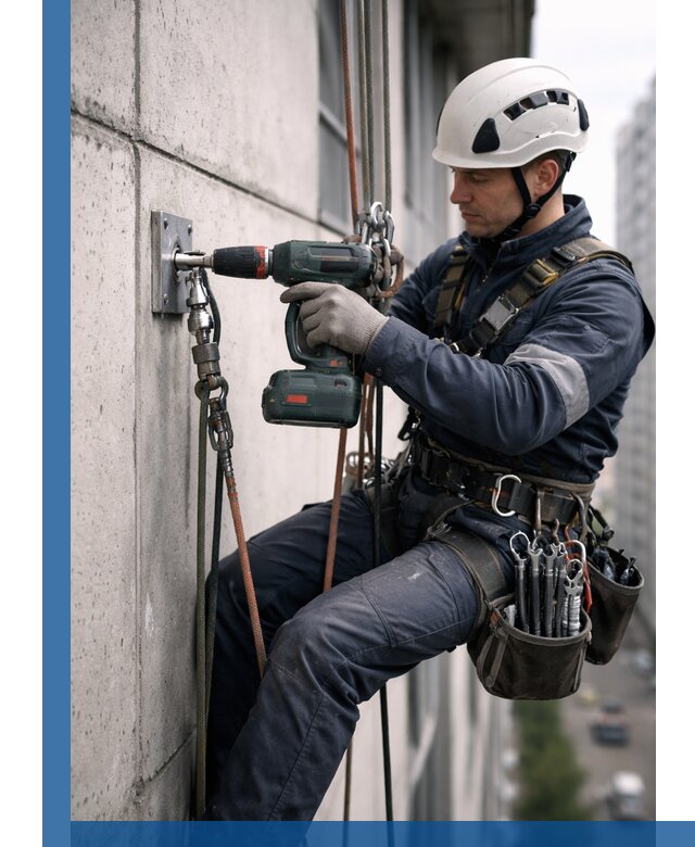 Установка анкерных точек для высотных работ в Бугульме